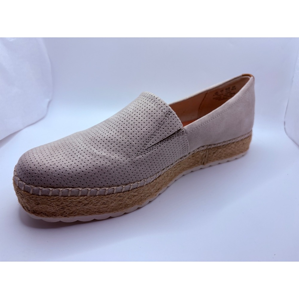 Dr. Scholls Sunray‎ Grey Perforated Espadrille Platform Loafers Mens 9.5M NEW
